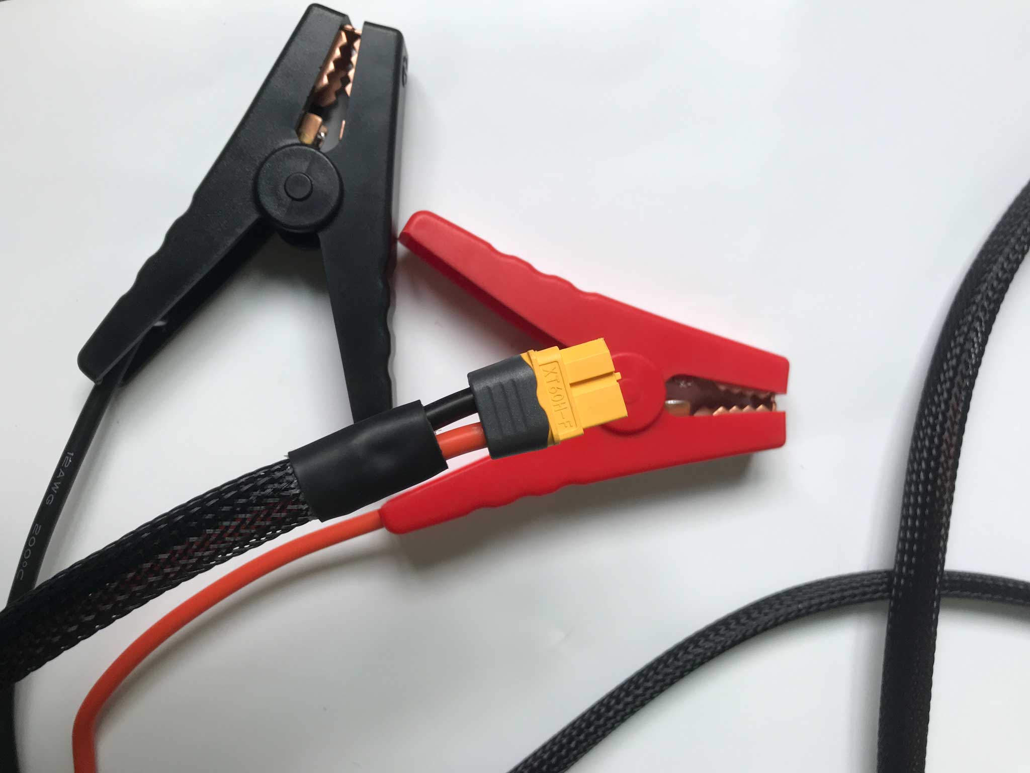 Alligator clamps to XT60F, 30cm long
