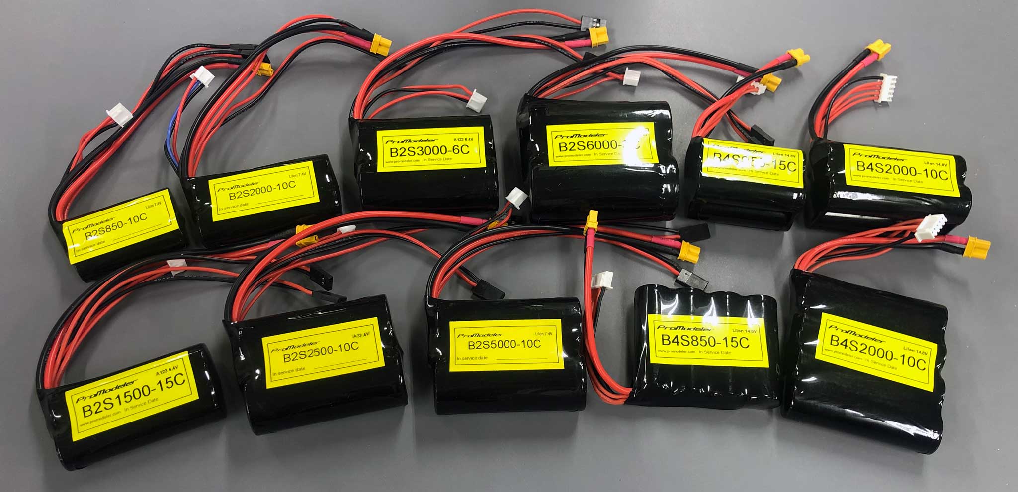 Ranging from 850 to 6000mAh, and in LiIon and LFP (LiFePO4) chemistries, these receiver packs are the best available