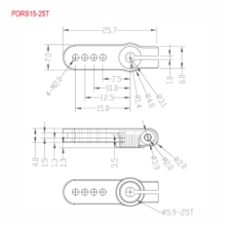 Arm, servo, 15-25T 