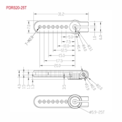 Arm, servo, 20-25T 