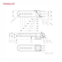 Arm, servo, 20U-25T 