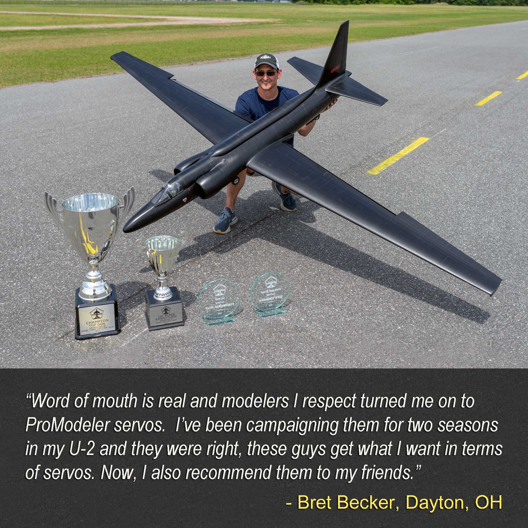 Bret Becker, Mr. Top Gun two years running along with his gorgeous U-2 model and his trophies