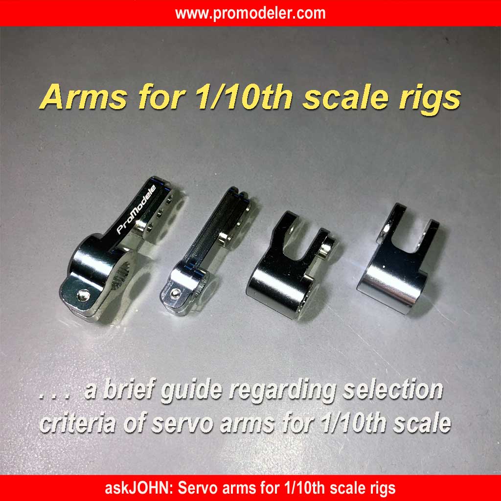 Servo arms suitable for 1/10th scale rigs